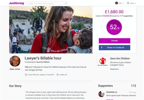 my justgiving page.